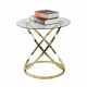 Leeland End Table-Clear Glass / Golden